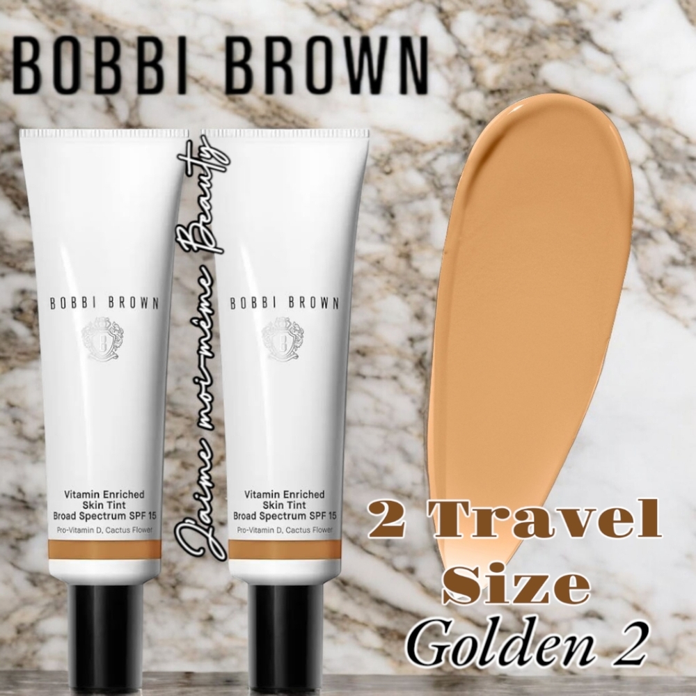 TWO Travel Size Bobbi Brown Vitamin Enriched Skin Tints - Golden 2